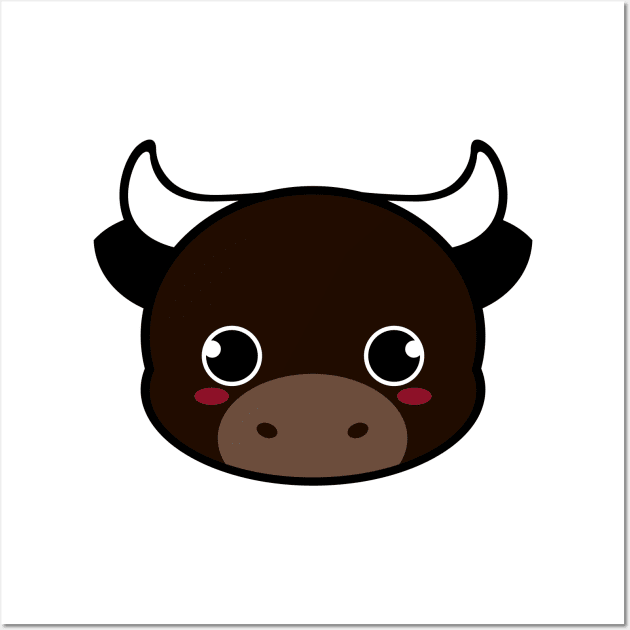 Cute Black Bull Wall Art by alien3287